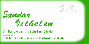 sandor vilhelem business card